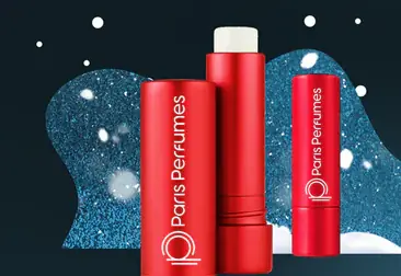 Červené balzámy na rty s logem Paris Perfumes